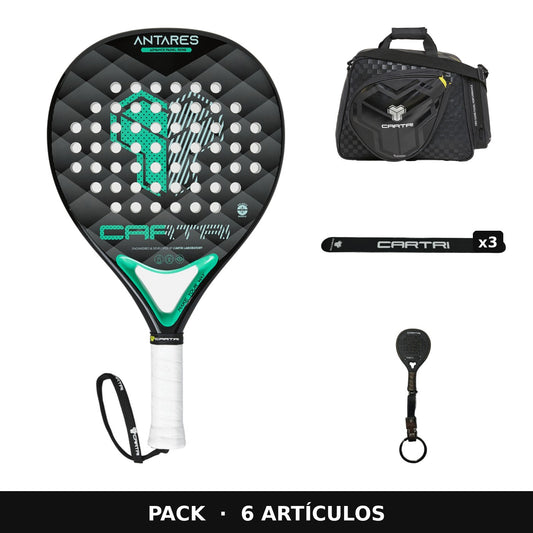Pack Cartri: pala Antares Ice, paletero Amons, 3 protectores y llavero