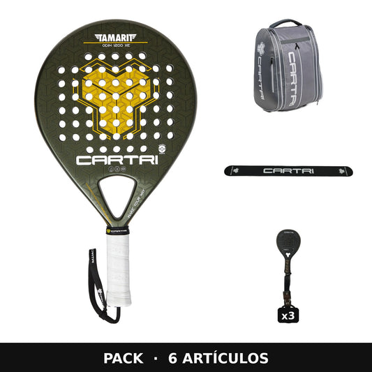 Pack Cartri: pala Tamarit Odin, paletero Valder, protector y 3 llaveros